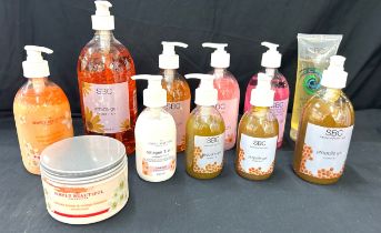 Selection of brand new SBC skin care, to include collagen gel, shower creme, arnica gel, Propolis