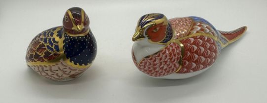 Two Royal Crown Derby paperweights - Partridge, number 4,445 of a limited edition of 4,500, hand