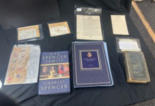 Selection of vintage ephemera includes Love Letters, The spencer family signed book The book