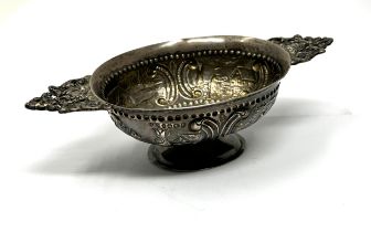 silver twin handled dish