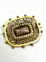 Antique 15ct gold mourning brooch ert tested as 15ct weight 4.4g