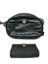 2 x Christian Dior Black Leather Crossbody Bag & Monogram Fabric Coin Purse