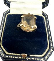 9ct gold smoky quartz ring weight 5.1g