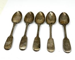 5 x .925 georgian tea spoons