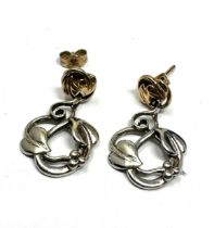 9ct white & yellow gold clogau earrings weight 3g