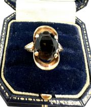Vintage 9ct gold smoky quartz ring weight 4.5g