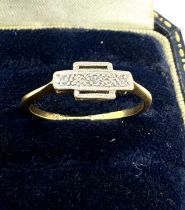 Art Deco 18ct gold diamond ring weight 2.1g