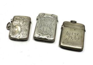 3 x .925 sterling vesta cases