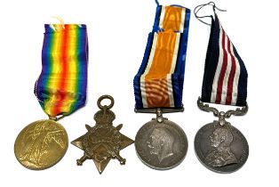 WW1 1914-15 Star Trio & Military Medal Named Pte 3274 H Sampson