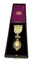 Boxed victorian 1837 - 1887 silver & enamel medal