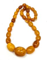 Egg Yolk amber bead necklace weight 66g