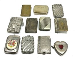 Vesta Cases Inc Antique Silver Plated Book Form Fob Heart Foliate Brass Etc x 11