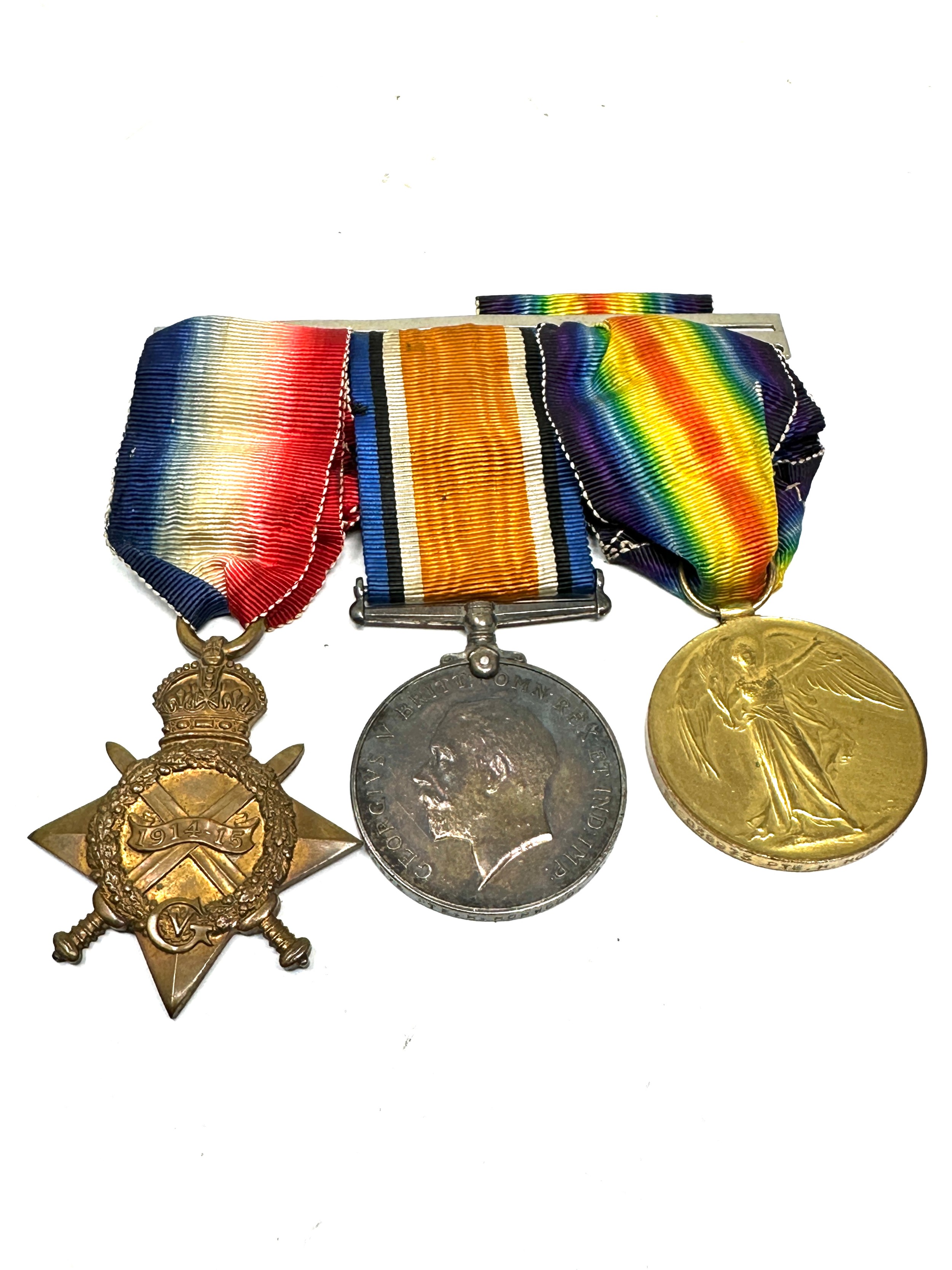 WW1 1914-15 Star Trio, Mounted, Named S4-038973 Pte H. Horwood A.S.C