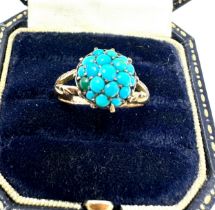 Antique 9ct gold turquoise ring weight 3.1g