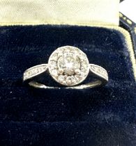 Fine 9ct white gold diamond ring 0.50ct diamonds weight 2.6g