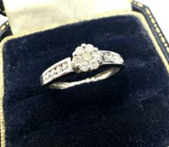 9ct white gold diamond ring 0.25ct diamonds weight 1.8g