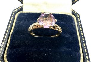 9ct gold amethyst ring weight 2.3g