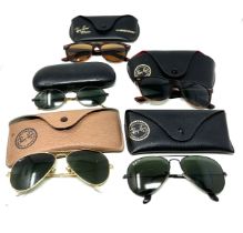 Collection of Designer Ray-Ban Sunglasses Inc Cases x 5