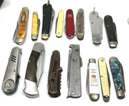 15 x Vintage Assorted Pocket KNIVES Inc Smokers Knives, Pen Knives Etc