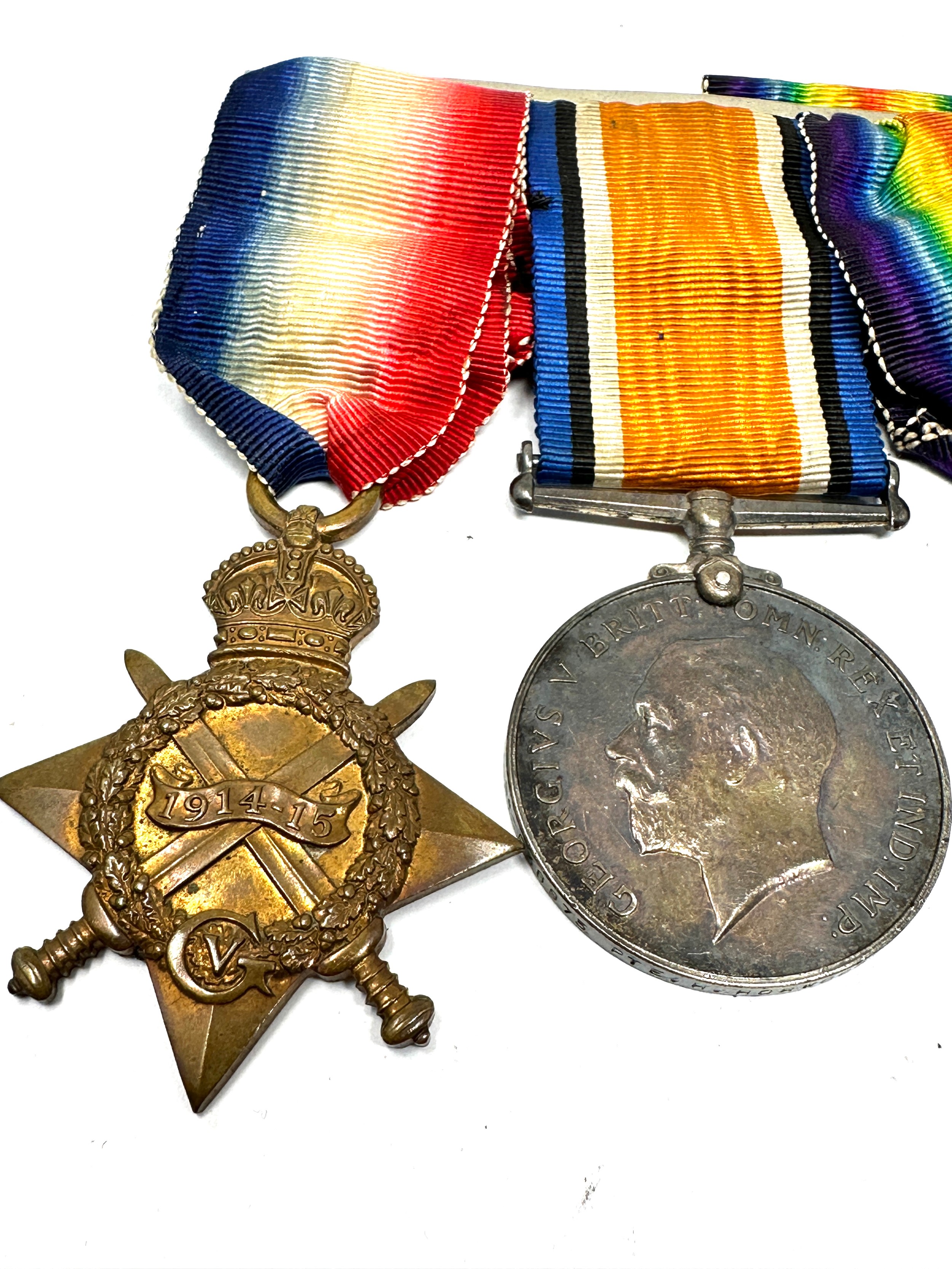 WW1 1914-15 Star Trio, Mounted, Named S4-038973 Pte H. Horwood A.S.C - Image 2 of 3