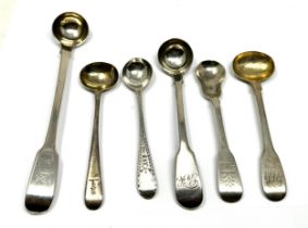 6 x georgian silver condiment spoons