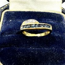 18ct gold sapphire & diamond ring (2.6g)