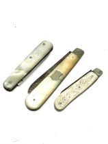 3 x .925 sterling mop knives