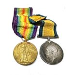 WW1 Medal Pair Named 131330 Pte B.H Redgrave m.g.c