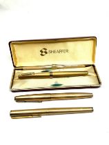 Boxed 14ct gold nib sheaffer fountain pen inc parker fountain pen and parker pen