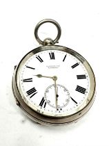 Antique sterling silver cased open face pocket watch key-wind working no glass