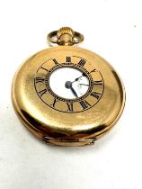 Gents rolled gold half hunter pocket watch hand-wind working