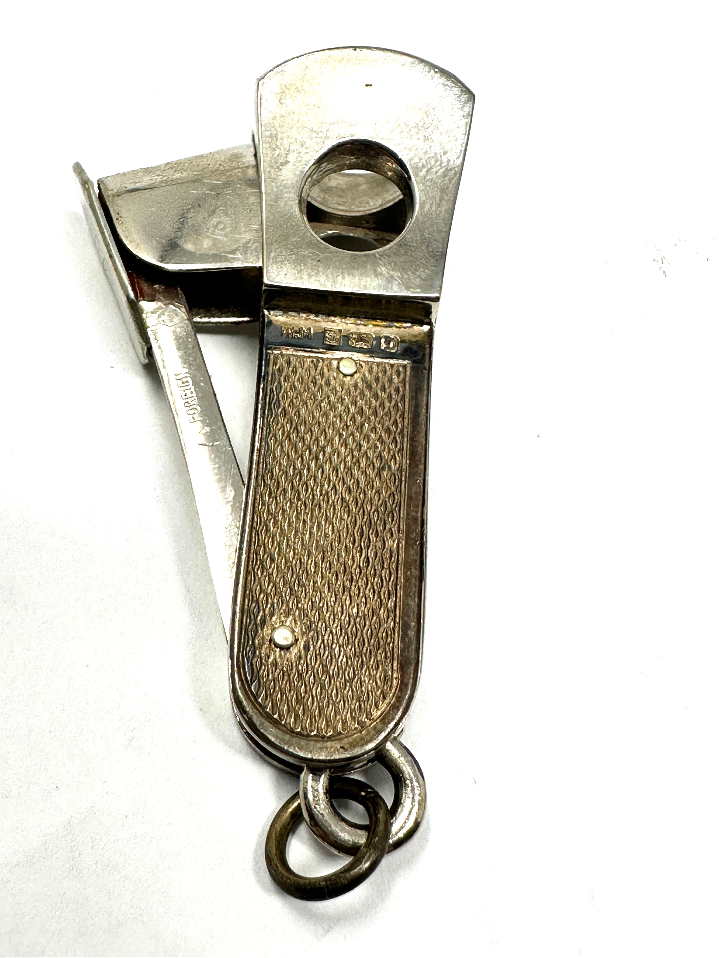 Vintage silver hallmarked cigar cutter - Image 2 of 4