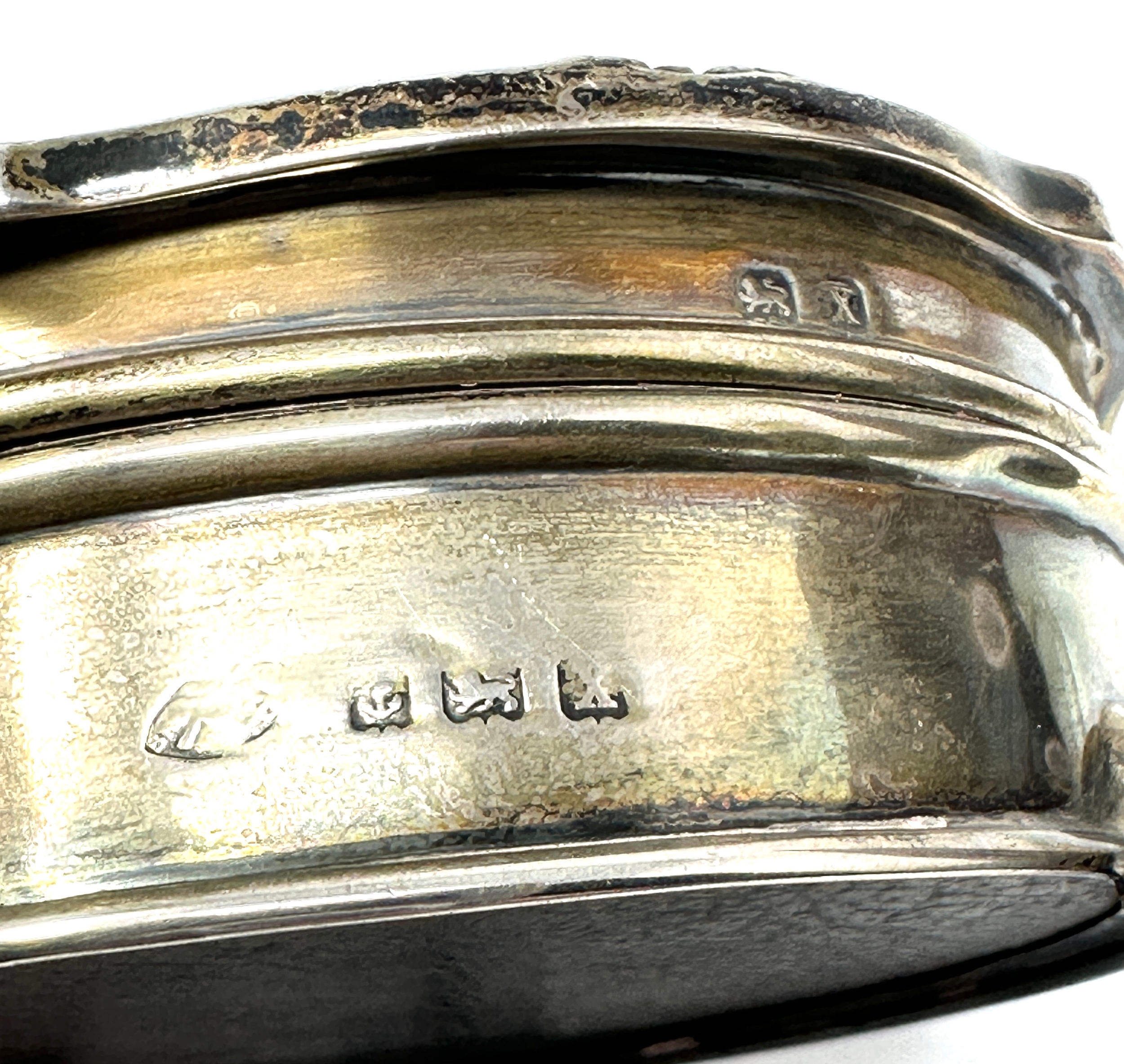 Antique silver jewellery /ring box Birmingham silver hallmarks measures approx 8.5cm dia height 3. - Image 5 of 5