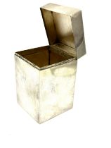 Serra roma silver caddy box measures approx 5cm square height 8cm weight approx 130g