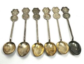 6 chinese silver tea spoons