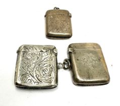 3 x .925 sterling silver vesta cases