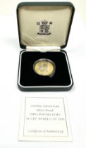 1999 Royal Mint Rugby World Cup Silver Proof Two Pounds £2 coin COA Boxed