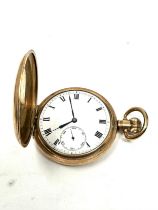 Gents rolled gold full hunter pocket watch hand-wind working