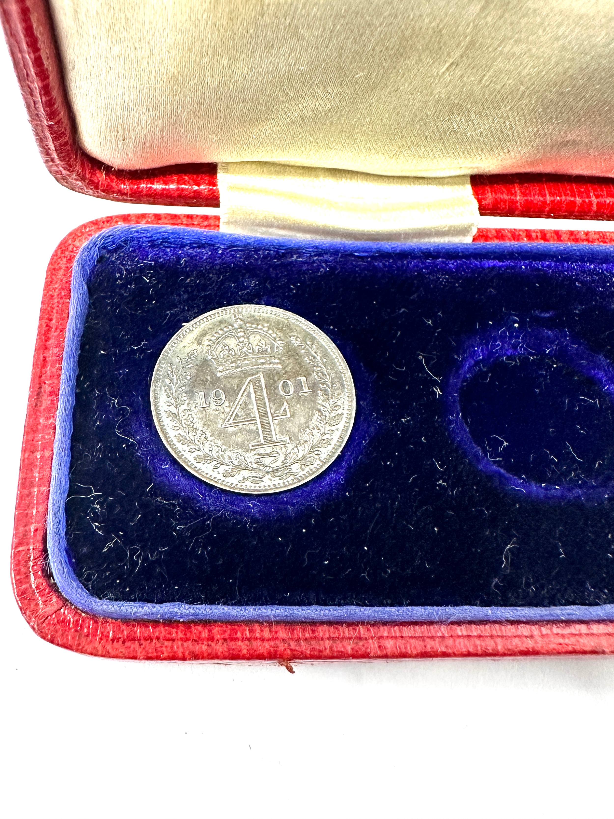 Part Queen Victoria Maundy Coin Set In Original Display Box 1901 UNC Condition missing 3 pence coin - Bild 2 aus 5