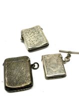 3 x .925 sterling silver vesta cases