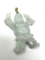 14ct gold Jade Laughing Buddha pendant (13g)