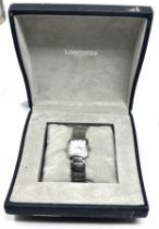 LONGINES Ladies stainless steel wristwatch quartz working boxed