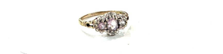 Ladies 9ct gold diamond and stone set dress ring, ring size approximately m, total weight 1.9g
