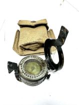 WW2 1943 Dated British Military Compass & Webbing Pouch