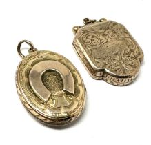 2 x 9ct gold back & front locket pendants (9.6g)