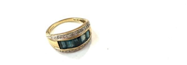 Ladies 9ct gold diamond and stone set dress ring, ring size approximately o/p, total weight 3.8g