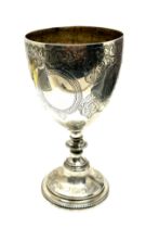 Victorian silver wine goblet London silver hallmarks measures approx height 15cm weight 167g