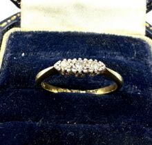 18ct gold antique platinum set diamond three stone ring (2.5g)