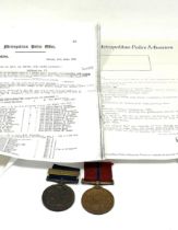 Victorian Edwardian Police Officers Medal Pair Named P.C.A MC COMBIE S.DIVISION INSPECTOR K.DIV on