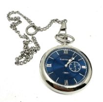 EARNSHAW 1805 Gents quartz pocket watch working w/ chain